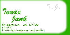 tunde jank business card